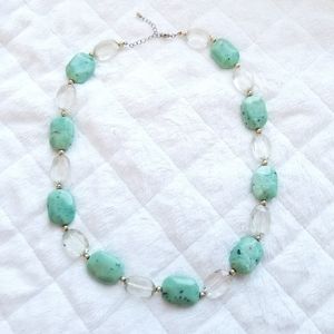 J Crew Sea Foam Green Stone Rock Pebble Necklace